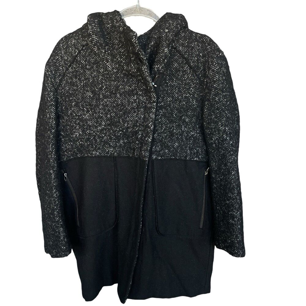 Zara Basic Jacket Womens Large Black Full Zip Twe… - image 1
